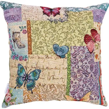 Dekorativní polštářek Dekorační polštář motýlí patchwork, 45x45 cm