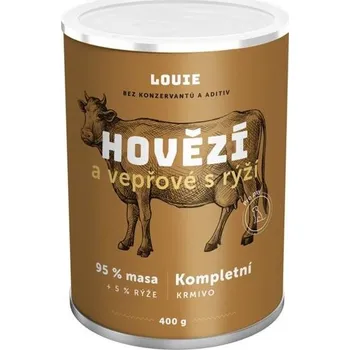 Krmivo pro psa Louie hovězí a vepřové s rýží 400 g