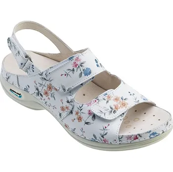 Dámské sandále Nursing Care HELSINKI WG9F1 pracovní kožený pratelný sandál s certifikací dámský květy Velikost: 41