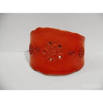 Náramek Kožený dámský náramek č.10 Barva: Oranžová