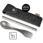 Titanový spork s titanovým brčkem Light My Fire Spork´n Straw Kit Titanium