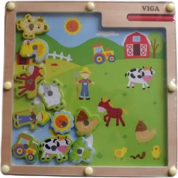 Dřevěná hračka Magnetická hra farma