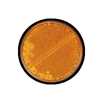 Příslušenství osvětlení automobilu Kulatá odrazka nalepovací - oranžová, d60 x 12 mm, homologace "e"