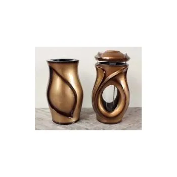 Smuteční dekorace Sada Pryskyřice bronz Urnový hrob Tarn s plastikou růže 100x100 cm