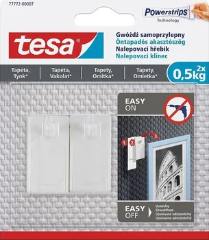 Věšák Tesa Nastavitelný nalepovací hřebík na tapety a omítku 0,5 kg 2 ks