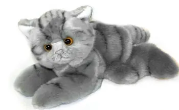 Plyšová hračka Rappa Eco Friendly Šedá ležící kočka 16 cm