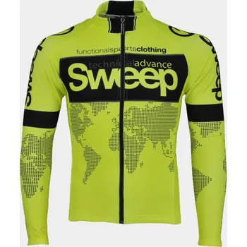 cyklistický dres SWEEP CYKLISTICKÝ DRES ELITE CYKLO-D017 S DLOUHÝM RUKÁVEM ŽLUTÝ FLUO Velikost: S