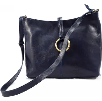 Vere Pelle Kožená dámská kabelka přes rameno DAYA modrá Barva: Modrá