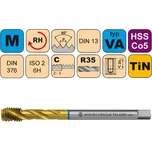 NÁSTROJE CZ Strojní závitník /CZZ4260/ pro metrický a jemný metrický závit se šroubovitou drážkou CZZ Závit: M6