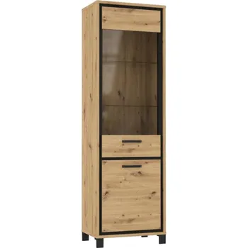 Vinotéka Vitrína Trondheim 64cm Dub Artisan/Černá