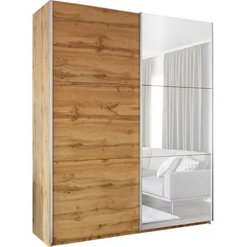Šatní skříň Skříň Rodos 200cm Dub Wotan/Zrcadlo