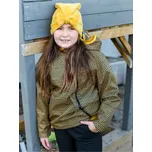 hořčicovo-černá softshellová bunda se šikmým zipem