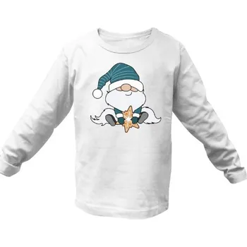 Dívčí tričko Tričko s potiskem Skřítek s vánočním perníčkem dětské