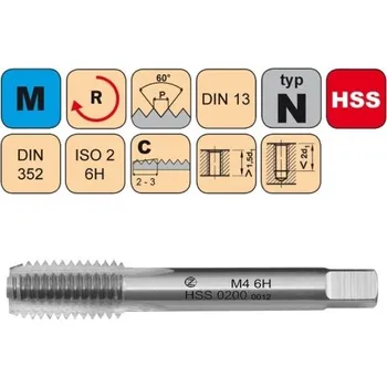 Ruční nářadí NÁSTROJE CZ Sadový závitník /CZZ0200/ M39x4 III ISO2 HSS DIN 352 Závit: M39-I č.1