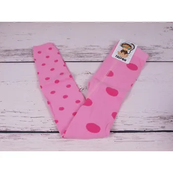 České legíny kamaše punčocháče bez ťapek TREPON KATKA růžové s puntíky velikost oblečení - děti: 92/98