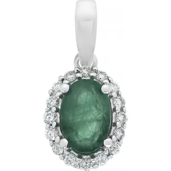 Přívěsek Přívěsek z bílého zlata se smaragdem a diamanty VP131118EM