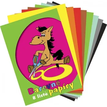 Barevný papír Barevné papíry A4 80g 8ls obyčejné