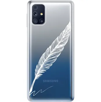 Pouzdro na mobilní telefon Odolné silikonové pouzdro iSaprio - Writing By Feather - white - Samsung Galaxy M31s