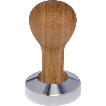 Buna café tamper, dub, olej, 57 mm, nerez mat, plochý