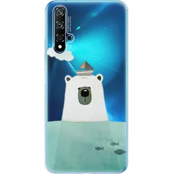 Pouzdro na mobilní telefon Silikonové pouzdro iSaprio - Huawei Nova 5T / Honor 20 - Bear With Boat (Odolný silikonový kryt, obal, pouzdro iSaprio - Huawei Nova 5T / Honor 20 - Bear With Boat - skvělá ochrana a pružnost, stylový UV potisk, lehkost, tiskne se v České republice)