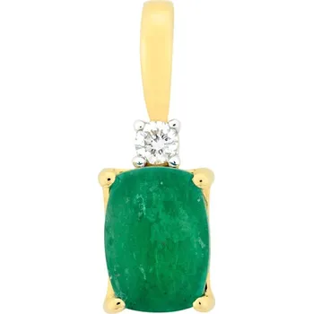 Přívěsek Zlatý přívěsek smaragdem a diamantem VP151118EM