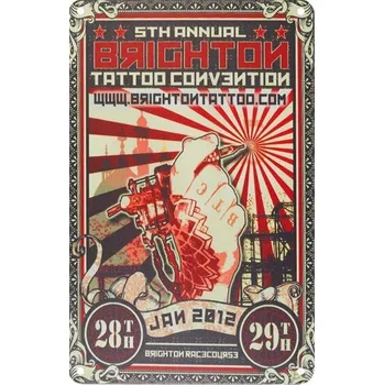 Kadeřnické nůžky Plechová retro cedule Tattoo TA141