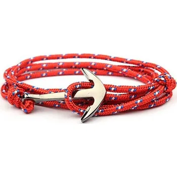 Náramek Stylový náramek na ruku s kotvou - červený