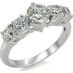 Ocelový prsten zdobený zirkony (57)