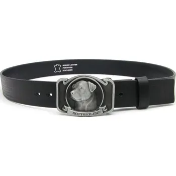 Opasek Kožený opasek - Rottweiler - OBV.100220 Obvod pasu v cm: 80, Barva (typ) kůže: Bílá