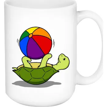 Hrnek velký s potiskem Hrnek Pride Flag Turtle 400 ml