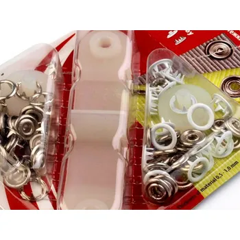 Knoflíky stiskací Roland Baby Ø10 mm na slabé látky, barevný lak, barva 5/1950 bílá