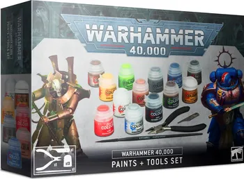 Příslušenství k deskovým hrám Games Workshop Warhammer 40,000: Paints + Tools Set