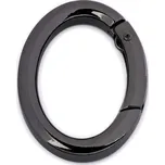 Karabina oválná na kabelky / kroužek na klíče, barva 3 nikl černý