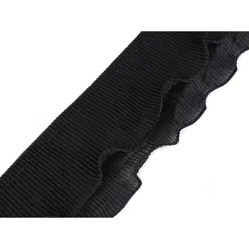 Volánek plisovaný šíře 78 mm, barva 2 černá