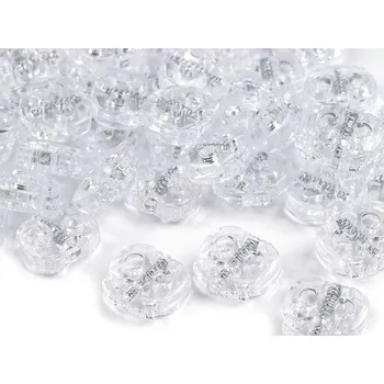 Brzdičky s dvěmi dírkami 20x20 mm velké, barva 430 transparent