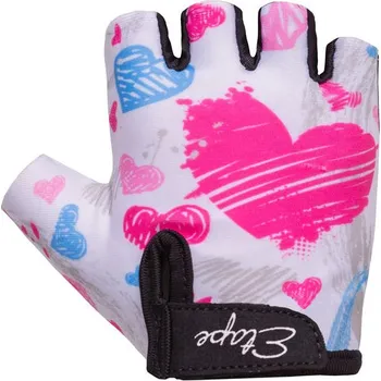 Cyklistické rukavice Etape – dětské rukavice TINY, bílá Srdce 3-4