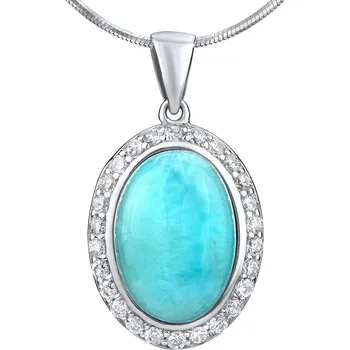 Přívěsek SILVEGO stříbrný přívěsek s přírodním Larimarem