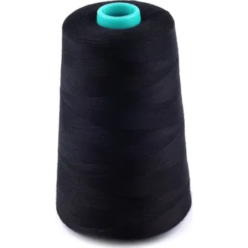 Nit Polyesterové nitě návin 5000 yards PES 40/2 BÍLÁ A ČERNÁ, barva Černá
