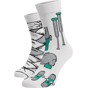 Dámské ponožky Veselé ponožky Zdravotnické Bílá 45-46