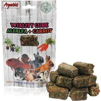 Krmivo pro hlodavce Apetit Vitality Cube lisovaná vojtěška s mrkví 150 g