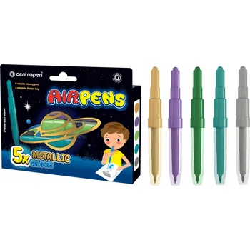 Foukací fixy na papír AIR PENS METALIC 5 ks