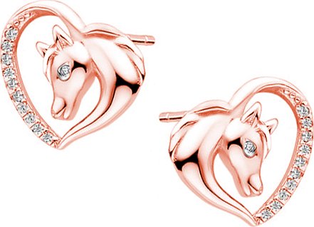 Olivie Stříbrné ROSE náušnice KŮŇ V SRDCI 4654 Ag 925; ≤1,8 g.