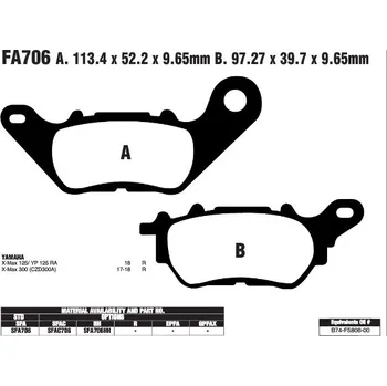Brzdová destička Brzdové destičky EBC SFA706