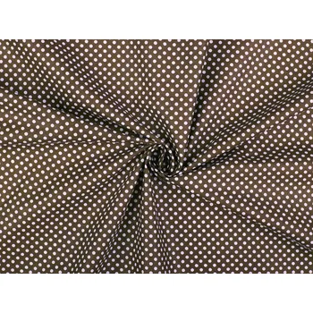 Bavlněná látka / plátno puntíky, barva 14 (356) hnědá