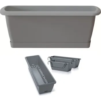 Truhlík PROSPERPLAST Truhlík se zavlažov. systémem a držákem RESPANA EASYCARE šedý kámen 59,3cm