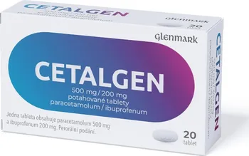 Lék na bolest, zánět a horečku Cetalgen 500 mg/200 mg 20 tbl.