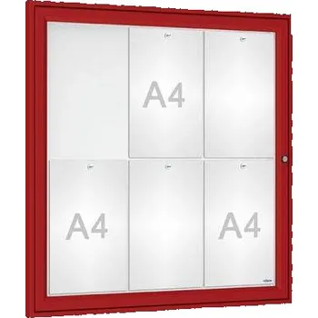 Informační vitrína venkovní, 750 x 750 mm, barva bordó RAL3004
