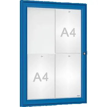 Informační vitrína venkovní, 750 x 550 mm, barva modrá RAL5010