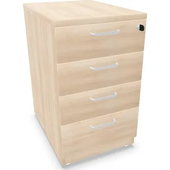 Zásuvkový kontejner Kontejner přístavný, 4 zásuvky, barva akácie, v x š x h: 740 x 430 x 600 mm