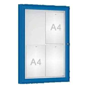 Vitrína venkovní 'Klasik', 750 x 550 mm, barva modrá RAL5010